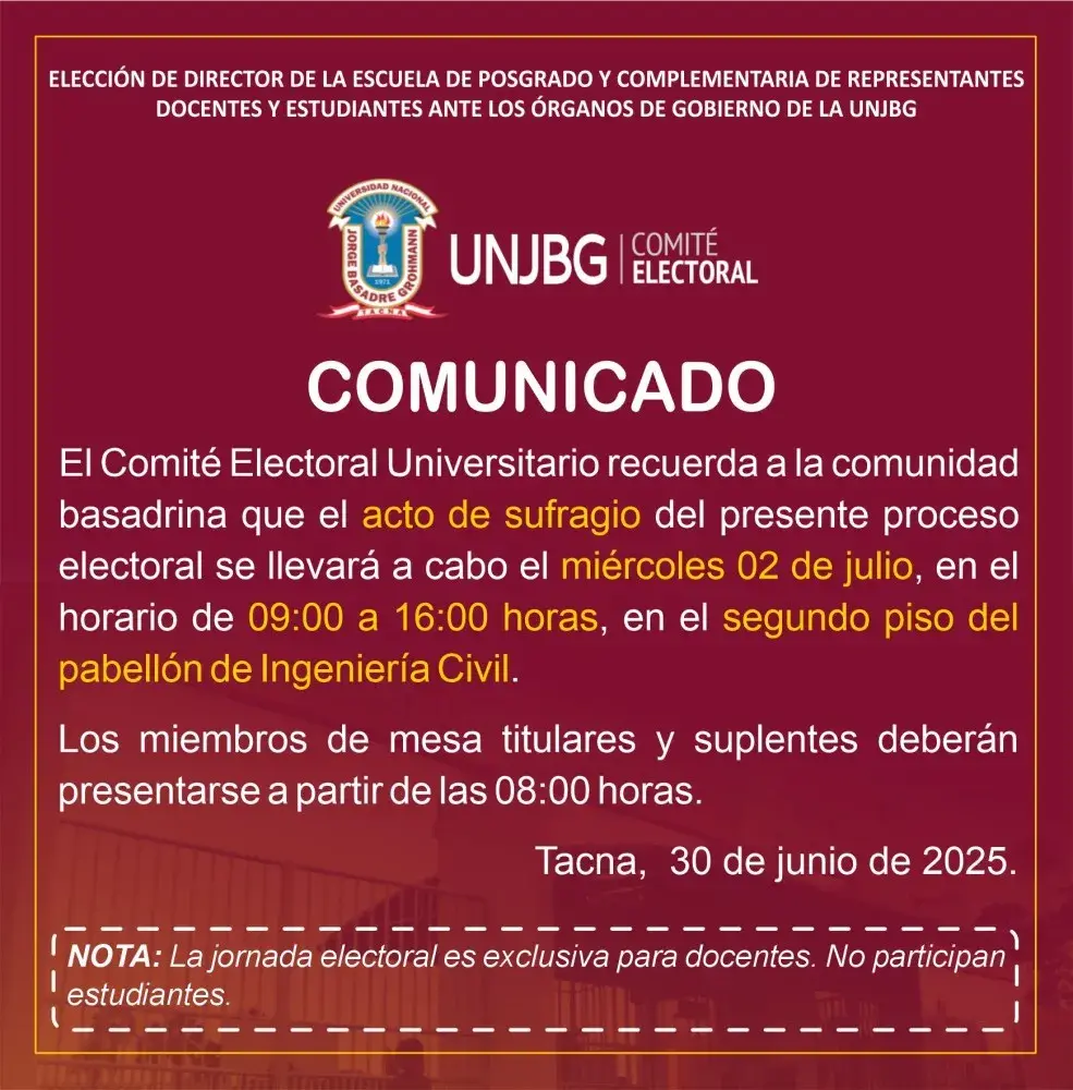 COMUNICADO -  ACTO DE SUFRAGIO